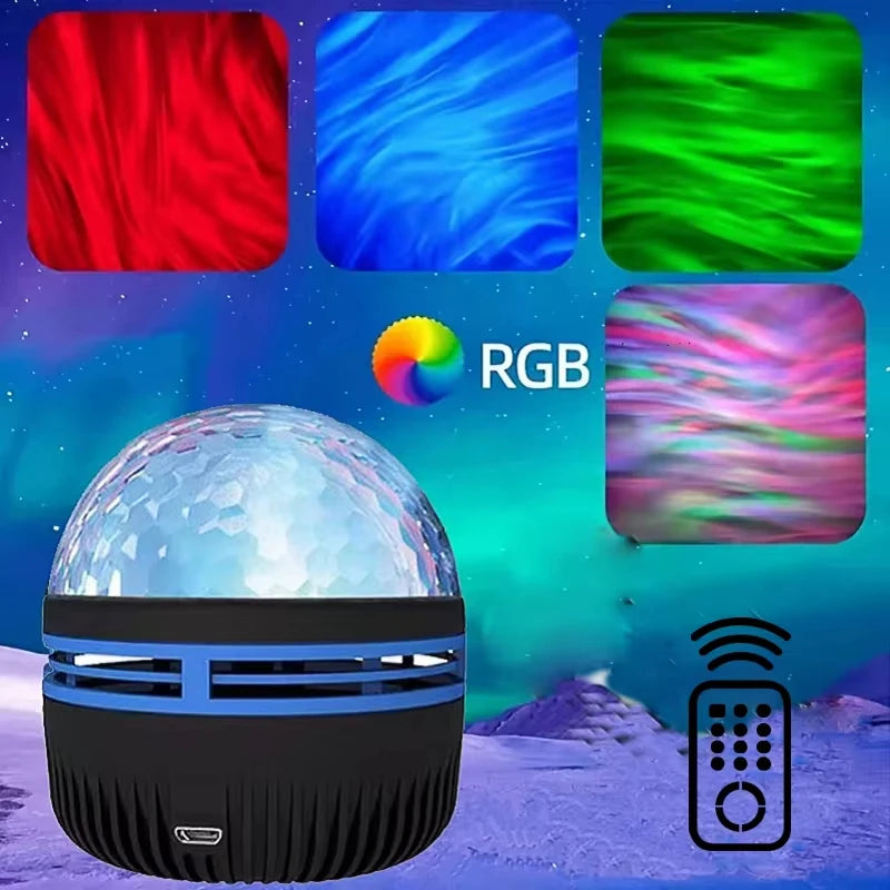 Galaxy Projector, Water Ocean Wave Projector For Bedroom Night Light Room Decor With 7-Colors Patterns