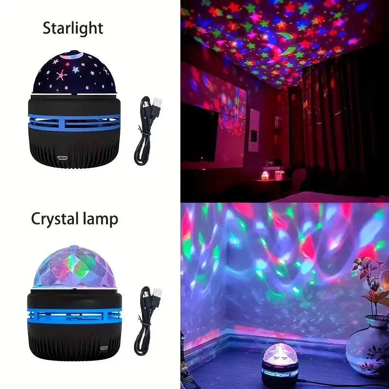 Galaxy Projector, Water Ocean Wave Projector For Bedroom Night Light  Room Decor With 7-Colors Patterns