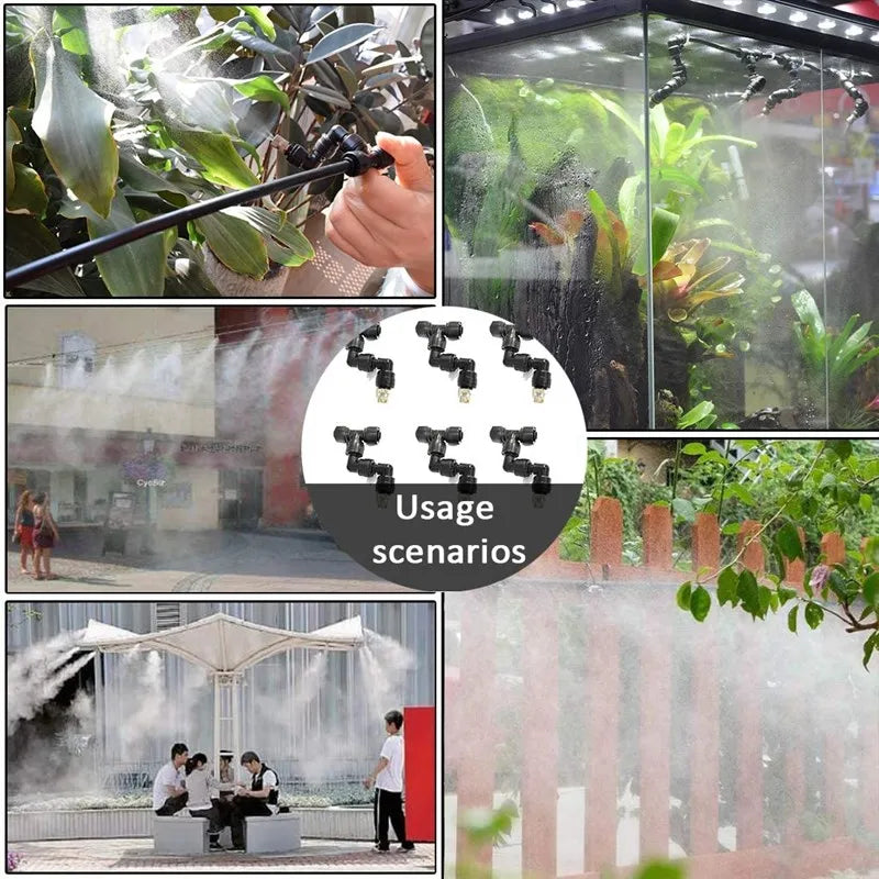 1-6Pcs Watering Spray Nozzle 360 Degree Sprinklers Terrarium Misting Spray head Garden Greenhouse Irrigation Connectors
