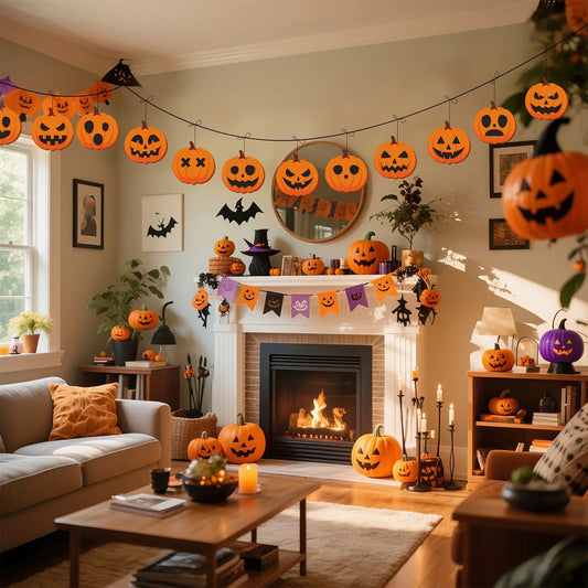 24pcs Halloween Pumpkin Ornaments Halloween Pumpkin Wood Tree Ornament Halloween Wooden Crafts Decorations Cute Pumpkin Decor