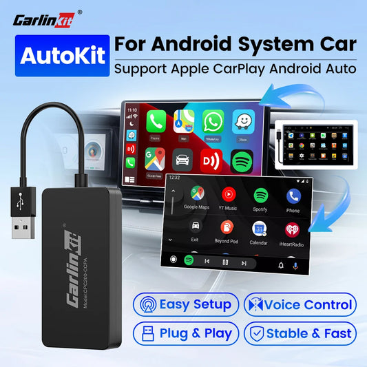 CarlinKit Android Auto USB Dongle Wireless CarPlay Adapter For Android Car Support Spotify Waze Map Phone Mirrorlink Car Radio