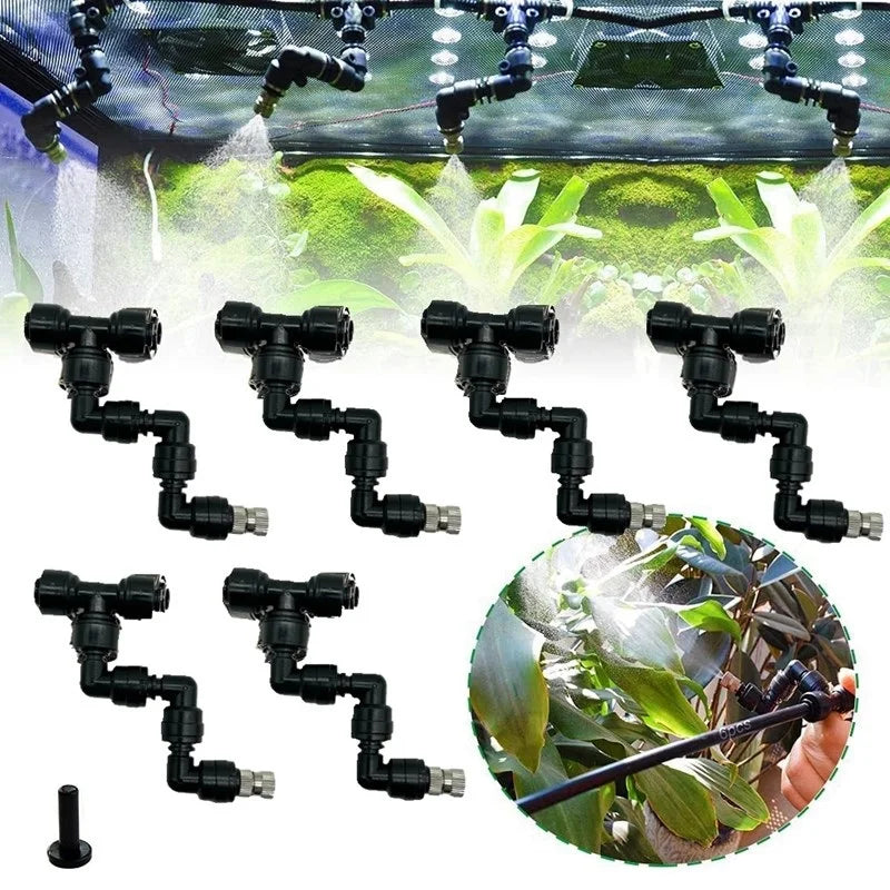 1-6Pcs Watering Spray Nozzle 360 Degree Sprinklers Terrarium Misting Spray head Garden Greenhouse Irrigation Connectors