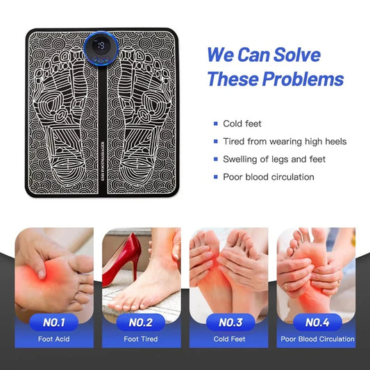 Electric Foot Massager Pad Electrostimulator Massage Mat EMS Muscle Massager Relax Feet Massage Fitness Masajeador USB HOT!
